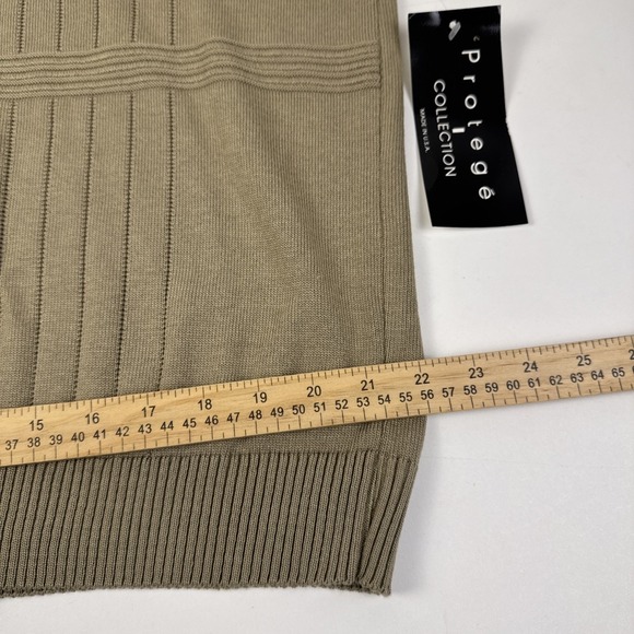 VTG NWT Protege Collection Geometric Sweater Men's XL Knit Beige Pullover 90's - Picture 8 of 12